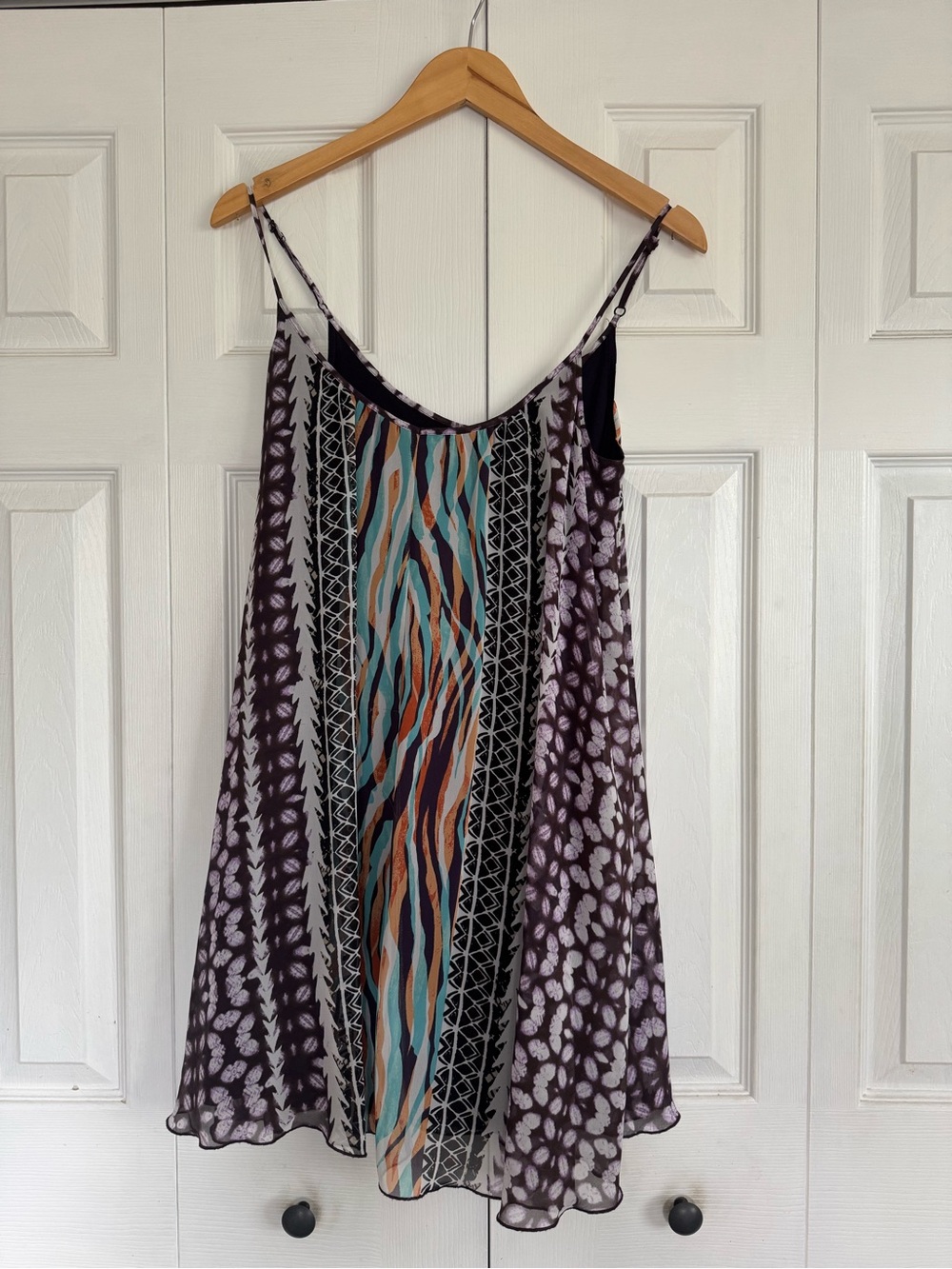 Express Purple Dress with Printed Design